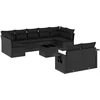 Image de vidaXL - 10-delige - Loungeset - met - kussens - poly - rattan - zwart