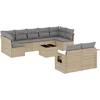Image de vidaXL - 10-delige - Loungeset - met - kussens - poly - rattan - beige