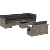 Image de vidaXL - 10-delige - Loungeset - met - kussens - poly - rattan - grijs