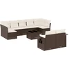 Image de vidaXL - 10-delige - Loungeset - met - kussens - poly - rattan - bruin