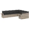 Image de vidaXL - 9-delige - Loungeset - met - kussens - poly - rattan - lichtgrijs