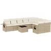 Image de vidaXL - 10-delige - Loungeset - met - kussens - poly - rattan - beige