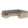 Image de vidaXL - 10-delige - Loungeset - met - kussens - poly - rattan - beige