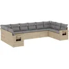 Image de vidaXL - 10-delige - Loungeset - met - kussens - poly - rattan - beige