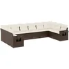 Image de vidaXL - 10-delige - Loungeset - met - kussens - poly - rattan - bruin