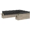 Image de vidaXL - 10-delige - Loungeset - met - kussens - poly - rattan - lichtgrijs