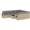 Image de vidaXL - 11-delige - Tuinset - met - kussens - poly - rattan - beige