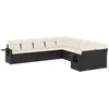 Image de vidaXL - 10-delige - Loungeset - met - kussens - poly - rattan - zwart