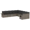 Image de vidaXL - 10-delige - Loungeset - met - kussens - poly - rattan - grijs
