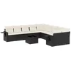 Image de vidaXL - 11-delige - Loungeset - met - kussens - poly - rattan - zwart
