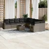 Image de vidaXL - 11-delige - Loungeset - met - kussens - poly - rattan - grijs