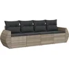 Image de vidaXL - 4-delige - Loungeset - met - kussens - poly - rattan - lichtgrijs
