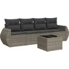 Image de vidaXL - 5-delige - Loungeset - met - kussens - poly - rattan - grijs