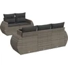 Image de vidaXL - 6-delige - Loungeset - met - kussens - poly - rattan - grijs