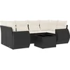Image de vidaXL - 7-delige - Loungeset - met - kussens - poly - rattan - zwart