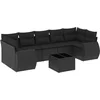 Image de vidaXL - 8-delige - Loungeset - met - kussens - poly - rattan - zwart
