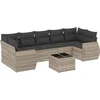 Image de vidaXL - 8-delige - Loungeset - met - kussens - poly - rattan - lichtgrijs