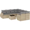 Image de vidaXL - 9-delige - Loungeset - met - kussens - poly - rattan - beige