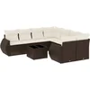Image de vidaXL - 9-delige - Loungeset - met - kussens - poly - rattan - bruin