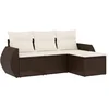 Image de vidaXL - 4-delige - Loungeset - met - kussens - poly - rattan - bruin