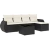 Image de vidaXL - 6-delige - Loungeset - met - kussens - poly - rattan - zwart