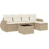Image de vidaXL - 6-delige - Loungeset - met - kussens - poly - rattan - beige