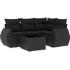 Image de vidaXL - 5-delige - Loungeset - met - kussens - poly - rattan - zwart