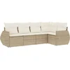 Image de vidaXL - 5-delige - Loungeset - met - kussens - poly - rattan - beige