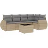 Image de vidaXL - 6-delige - Loungeset - met - kussens - poly - rattan - beige