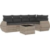Image de vidaXL - 6-delige - Loungeset - met - kussens - poly - rattan - lichtgrijs