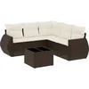 Image de vidaXL - 6-delige - Loungeset - met - kussens - poly - rattan - bruin