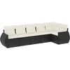 Image de vidaXL - 6-delige - Loungeset - met - kussens - poly - rattan - zwart