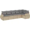 Image de vidaXL - 6-delige - Loungeset - met - kussens - poly - rattan - beige