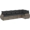 Image de vidaXL - 6-delige - Loungeset - met - kussens - poly - rattan - grijs