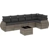 Image de vidaXL - 7-delige - Loungeset - met - kussens - poly - rattan - grijs
