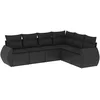Image de vidaXL - 6-delige - Loungeset - met - kussens - poly - rattan - zwart
