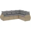 Image de vidaXL - 6-delige - Loungeset - met - kussens - poly - rattan - beige