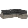 Image de vidaXL - 6-delige - Loungeset - met - kussens - poly - rattan - grijs