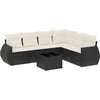 Image de vidaXL - 7-delige - Loungeset - met - kussens - poly - rattan - zwart