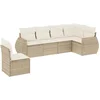 Image de vidaXL - 6-delige - Loungeset - met - kussens - poly - rattan - beige