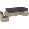 Image de vidaXL - 6-delige - Loungeset - met - kussens - poly - rattan - lichtgrijs