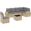 Image de vidaXL - 7-delige - Loungeset - met - kussens - poly - rattan - beige