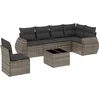 Image de vidaXL - 7-delige - Loungeset - met - kussens - poly - rattan - grijs