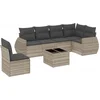 Image de vidaXL - 7-delige - Loungeset - met - kussens - poly - rattan - lichtgrijs