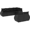 Image de vidaXL - 7-delige - Loungeset - met - kussens - poly - rattan - zwart