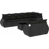 Image de vidaXL - 9-delige - Loungeset - met - kussens - poly - rattan - zwart