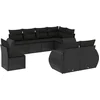 Image de vidaXL - 8-delige - Loungeset - met - kussens - poly - rattan - zwart