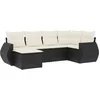 Image de vidaXL - 6-delige - Loungeset - met - kussens - poly - rattan - zwart
