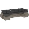 Image de vidaXL - 7-delige - Loungeset - met - kussens - poly - rattan - grijs