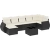 Image de vidaXL - 8-delige - Loungeset - met - kussens - poly - rattan - zwart